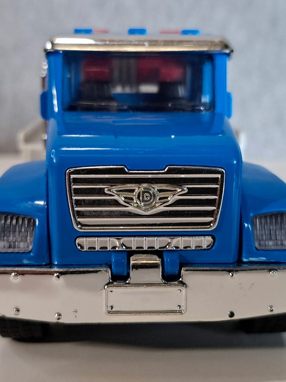 Blue Die-Cast Toy Truck with Chrome Accents for Kids - Picture 2 of 10